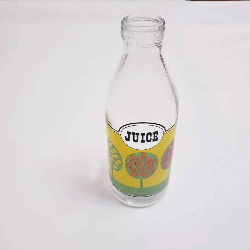 Vintage Orange Juice Glass Bottle Vase - Picture 8 of 8